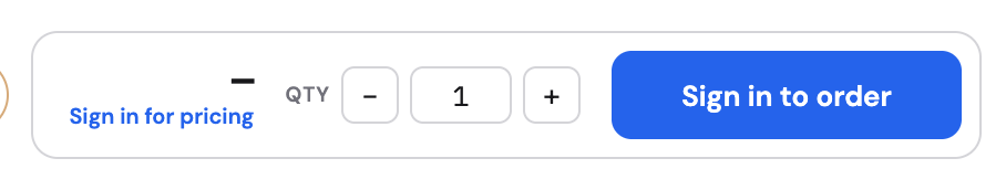 The price bar with the price area, a quantity stepper, and the order button.